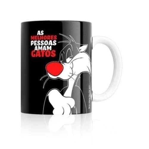 Caneca Frajola - "As Melhores Pessoas Amam Gatos" - Looney Tunes